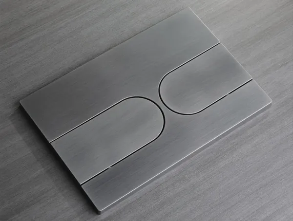 Панель змиву Koer KT-0604-07 240x160x10mm пластикова, кнопка закруглена (колір графіт) (KR5325)