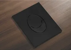 Панель змиву Koer KT-0606-05 157x198x10mm пластикова, кнопка закруглена (колір чорний матовий) (KR5343)