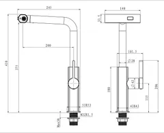 Змішувач для кухні з висувним виливом Mixxus Premium HAMMER 014 BLACK (MI6954)