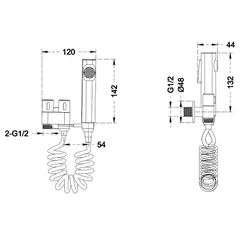 Кран для гігієнічного душу та бачка унітаза Mixxus AVT-01 з лійкою (MI6836)