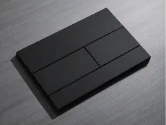 Панель змиву Koer KT-0603-05 240x160x10mm пластикова, кнопка лінійна (колір чорний матовий) (KR5320)