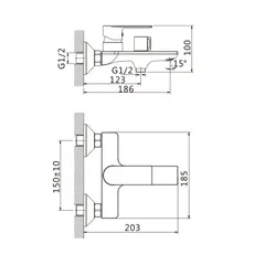 Змішувач для ванни Haiba Alex 009 (HB0889)