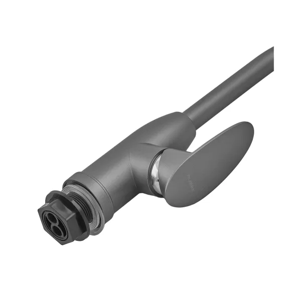 Змішувач для кухні Plamix CEZAR-011-B SET Graphite з підведенням (PM0695)