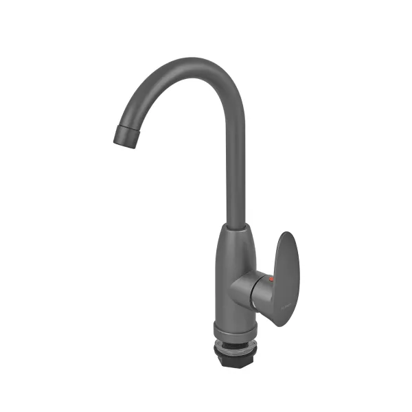 Змішувач для кухні Plamix CEZAR-011-B SET Graphite з підведенням (PM0695)