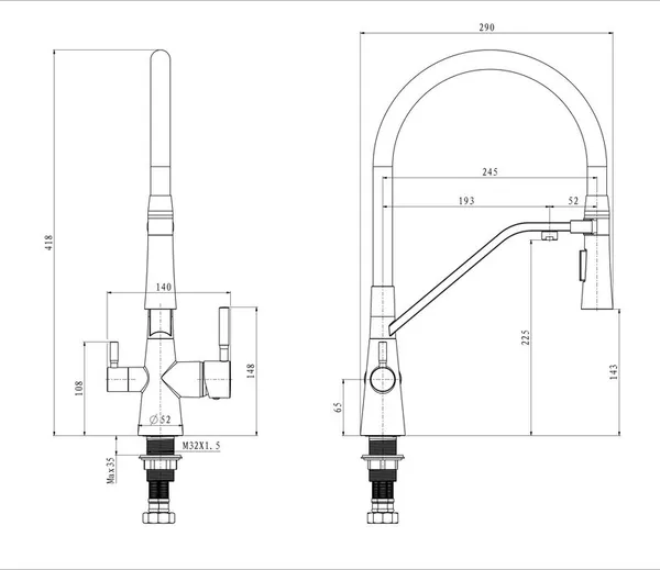Змішувач для кухні Mixxus Premium Magnet 021 REFL.BLACK (MI6973)
