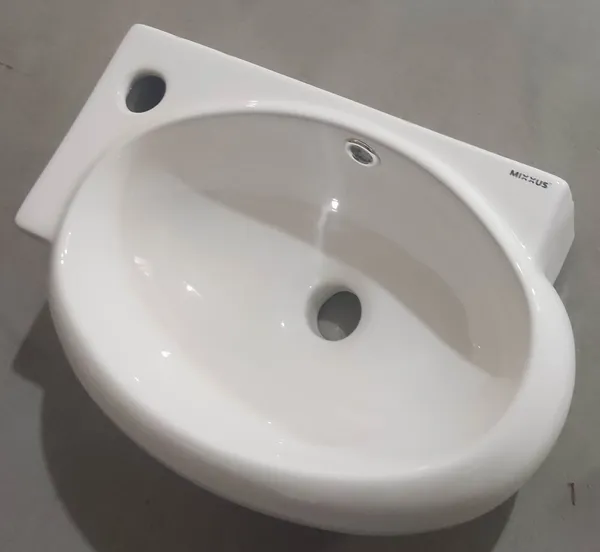 Раковина підвісна Mixxus Premium DIVERSE-1201-R 400х215х140mm з отвором під змішувач та переливом (MP6506)