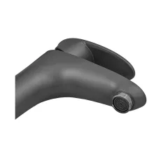 Змішувач для умивальника Plamix CEZAR-001 SET Graphite з підведенням (PM0688)