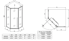 Душова кабіна без піддону Koer SR SC06-90x90x200-TR-07 прозоре скло Easy Clean 8мм, графіт (KR5366)
