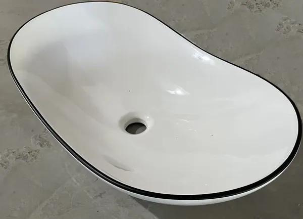 Раковина накладна Mixxus Premium WAVE-0105 EDGE BLACK 620х360х160mm (MP6556)