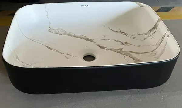 Раковина накладна MIXXUS PREMIUM DIVERSE-0110 MARBLE-BLACK 500х390х130mm (MP6517)
