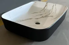 Раковина накладна MIXXUS PREMIUM DIVERSE-0110 MARBLE-BLACK 500х390х130mm (MP6517)