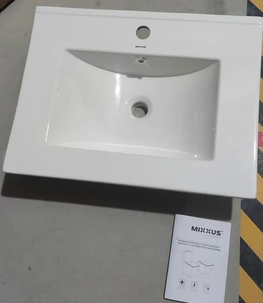 Раковина меблева Mixxus Premium CUBIC-1501 610х460х170mm з отвором під змішувач та переливом (MP6495)