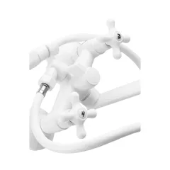 Змішувач для ванни Plamix Pablo -140 EURO SET White (з шлангом та лійкою) (PM0670)