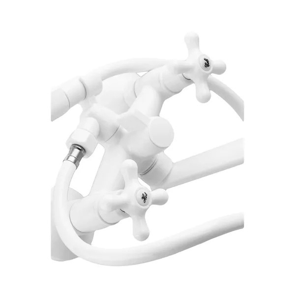 Змішувач для ванни Plamix Pablo -140 EURO SET White (з шлангом та лійкою) (PM0670)