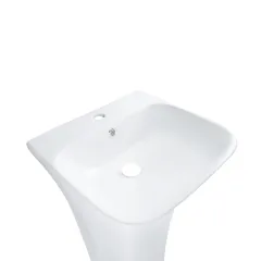 Раковина моноблок Mixxus BEVEL-1101 з отвором під змішувач та переливом 450х435х835mm (MI6697)