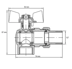 Кран з американкою 1/2" "антіпротечка"(Koer KR.228.W-Gi) кутовий білий (KR0195)