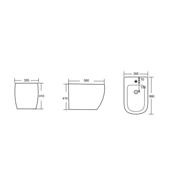 Біде підлогове Mixxus Premium ELLIPSE-0601 580х360х410mm (MP6594)