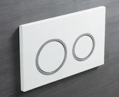 Панель змиву Koer KT-0605-03 220x140x12mm пластикова, кнопка кругла (колір білий) (KR5316)