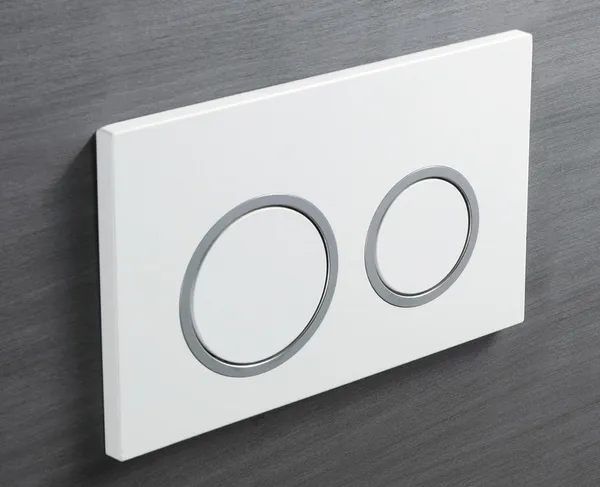 Панель змиву Koer KT-0605-03 220x140x12mm пластикова, кнопка кругла (колір білий) (KR5316)