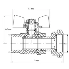 Кран з накидною гайкою 1/2" ГШМ Koer KR.220 (KR0164)