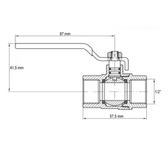 Кран кульовий Koer KG.204 - 1/2" FF ГГВ (газ) (KR4960)