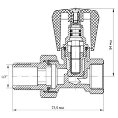Вентиль прямий 1/2x1/2 "антіпротічка" Koer KR.903-Gi (KR0175)