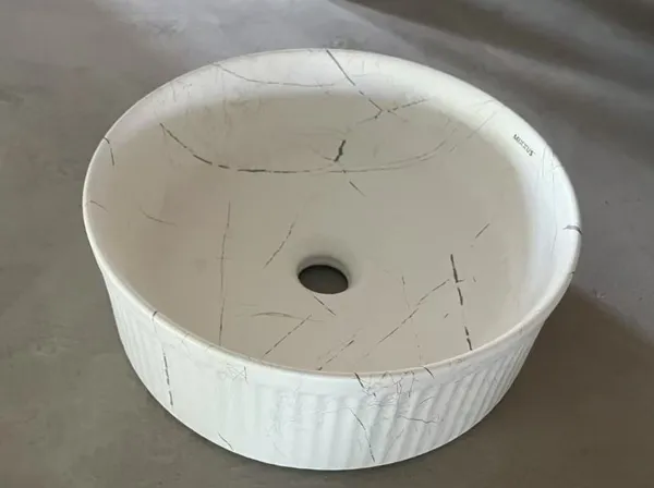 Раковина накладна Mixxus Premium WAVE-0102 MARBLE 370х370х130mm (MP6528)