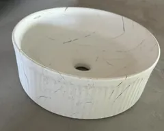 Раковина накладна Mixxus Premium WAVE-0102 MARBLE 370х370х130mm (MP6528)
