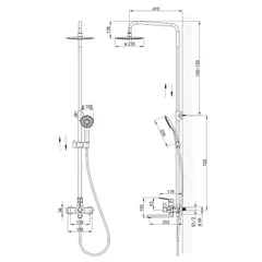 Душова колона зі змішувачем Mixxus Premium MONE 009-J Graphite (MI6783)