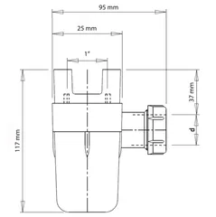 Сифон для групи безпеки Roho R2200-100 - 25x32 (універсальний) (RO0161)