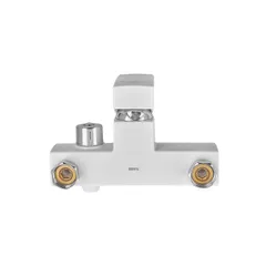 Змішувач для ванни Plamix Kubus-009 EURO SET White (з шлангом, лійкою та кронштейном) (PM0673)