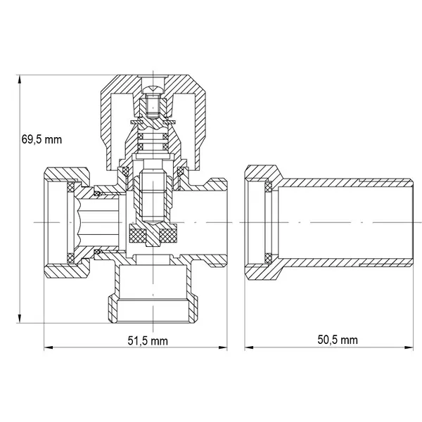 Кран триходовий 3/4x3/4x3/4 Koer KR.521 (KR0148)