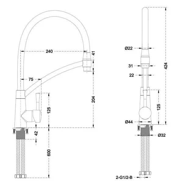 Змішувач для кухні Mixxus Premium ROSSI 017 (MI6828)
