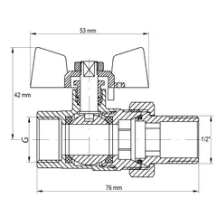 Кран з американкою 1/2" (Koer KR.227) (KR0014)