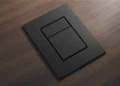 Панель змиву Koer KT-0607-05 157x198x10mm пластикова, кнопка квадратна (колір чорний матовий) (KR5346)