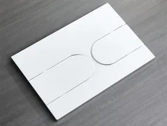 Панель змиву Koer KT-0604-03 240x160x10mm пластикова, кнопка закруглена (колір білий) (KR5322)