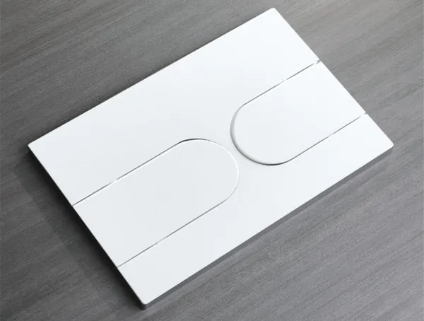 Панель змиву Koer KT-0604-03 240x160x10mm пластикова, кнопка закруглена (колір білий) (KR5322)