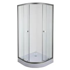 Душова кабіна з низьким піддоном Mixxus PLAIN SCT02-90x90x195-TR GRAPHITE прозоре скло 4мм (MI6901)