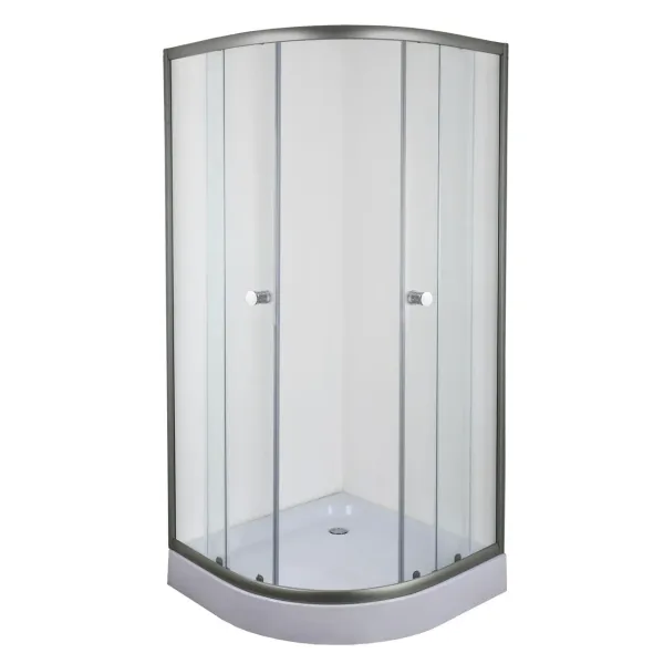 Душова кабіна з низьким піддоном Mixxus PLAIN SCT02-90x90x195-TR GRAPHITE прозоре скло 4мм (MI6901)