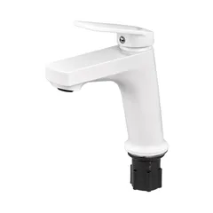 Змішувач для умивальника Plamix Lucas-001 SET White з підведенням (PM0706)