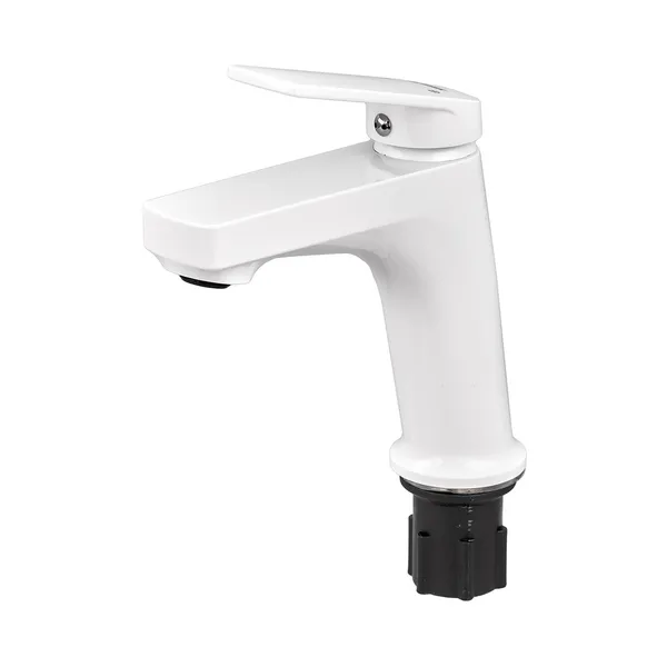 Змішувач для умивальника Plamix Lucas-001 SET White з підведенням (PM0706)