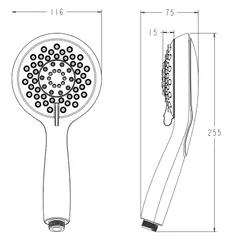 Лійка для душу Koer KP-0407-01 5 функцій (Колір хром) (KR5411)