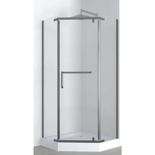 Душова кабіна з низьким піддоном Mixxus LINES SCT01-90x90x198-TR GRAPHITE прозоре скло 6мм (MI6914)