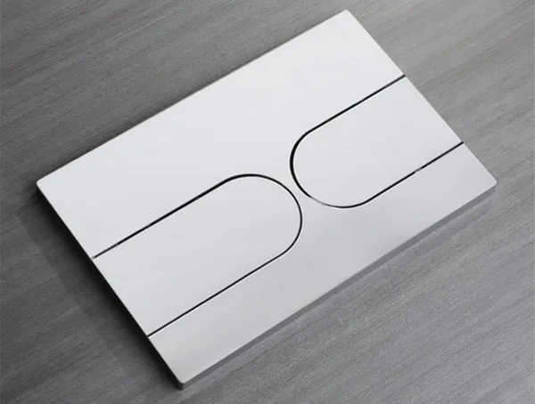 Панель змиву Koer KT-0604-01 240x160x10mm пластикова, кнопка закруглена (колір хром) (KR5323)