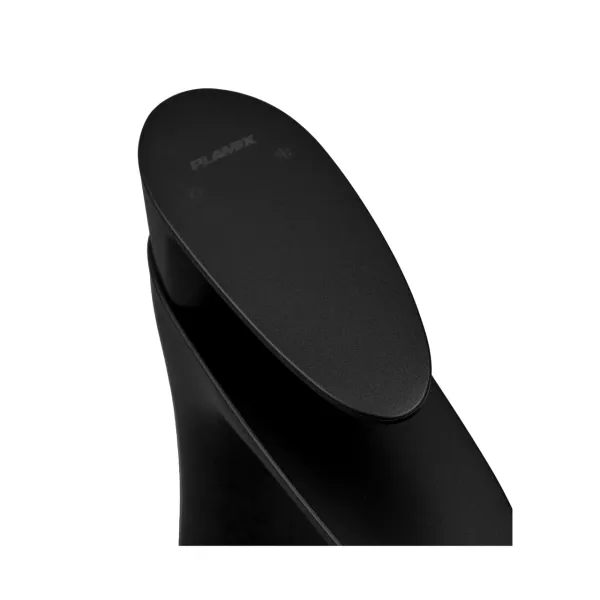 Змішувач для умивальника Plamix Cezar-001 HIGH SET Matte black (з підведенням) (PM0664)