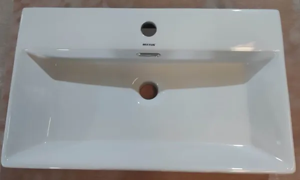Раковина підвісна Mixxus Premium QUADRO-0206 600х360х130mm з отвором під змішувач та переливом (MP6509)