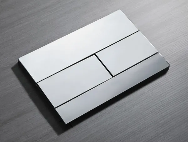 Панель змиву Koer KT-0603-01 240x160x10mm пластикова, кнопка лінійна (колір хром) (KR5319)