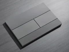 Панель змиву Koer KT-0603-07 240x160x10mm пластикова, кнопка лінійна (колір графіт) (KR5321)