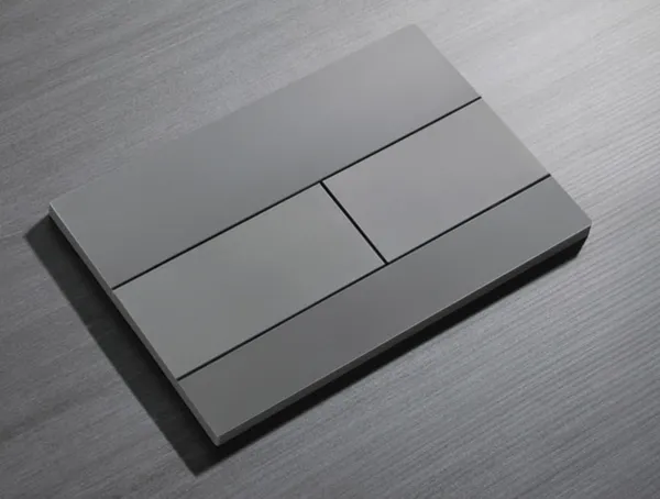 Панель змиву Koer KT-0603-07 240x160x10mm пластикова, кнопка лінійна (колір графіт) (KR5321)