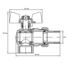 Кран з американкою 3/4" "антіпротечка"(Koer KR.228.W-Gi) кутовий білий (KR0193)